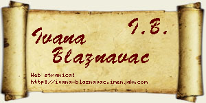 Ivana Blaznavac vizit kartica
